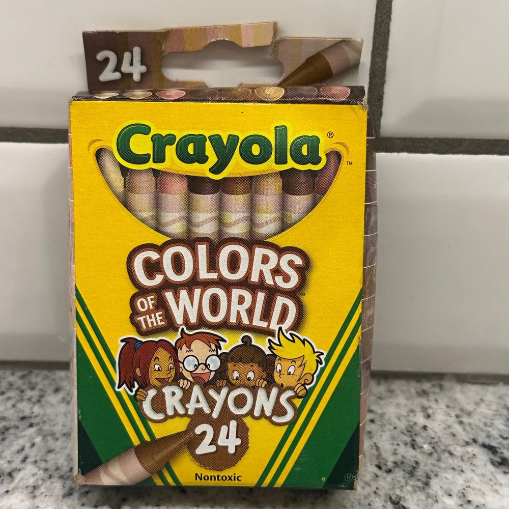 Crayola Kids 24 Count Colors of the World Crayons Skin Tone Nontoxic Art